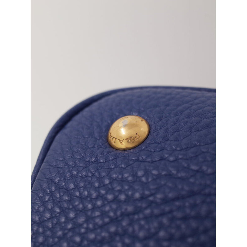 Prada Vitello Daino leather shopping tote bag Blue - Picture 4 of 9